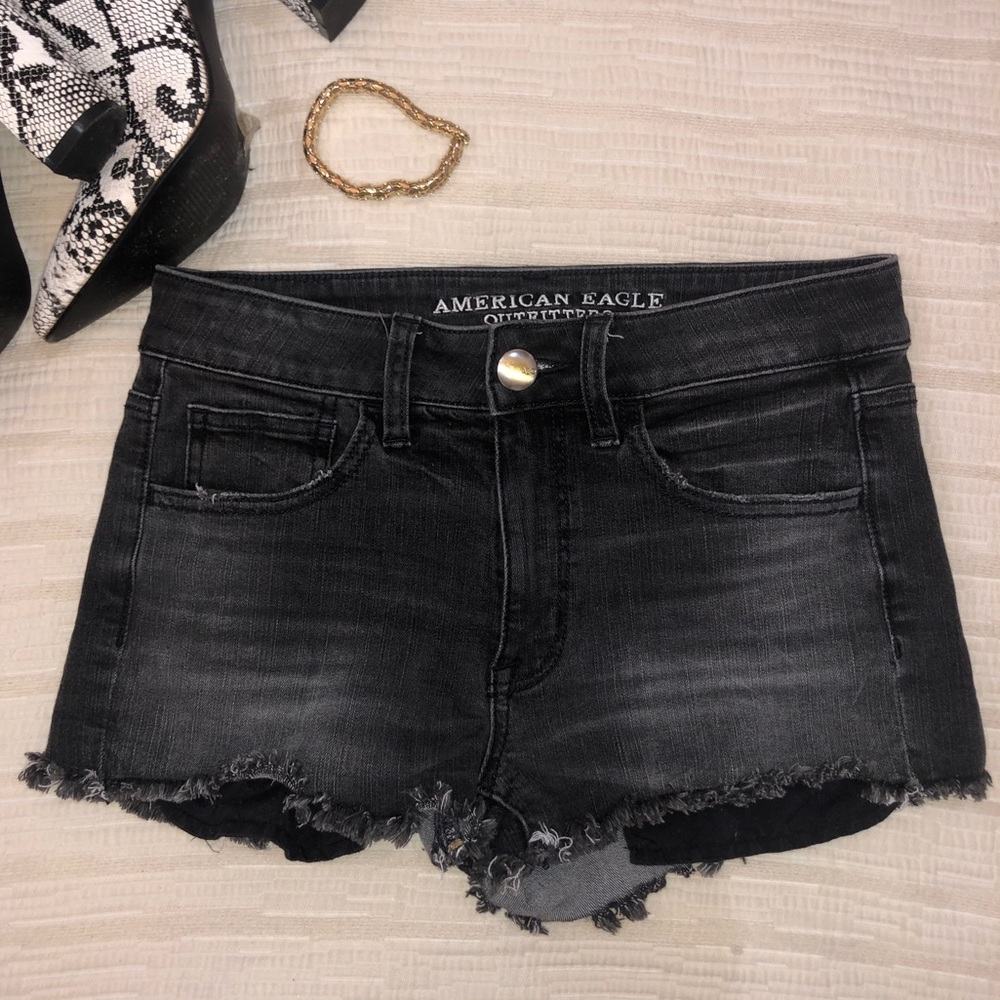 American Eagle 360 Super Stretch Black Jean Shorts